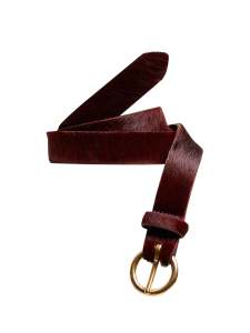 Cowskin belt leather bordeaux